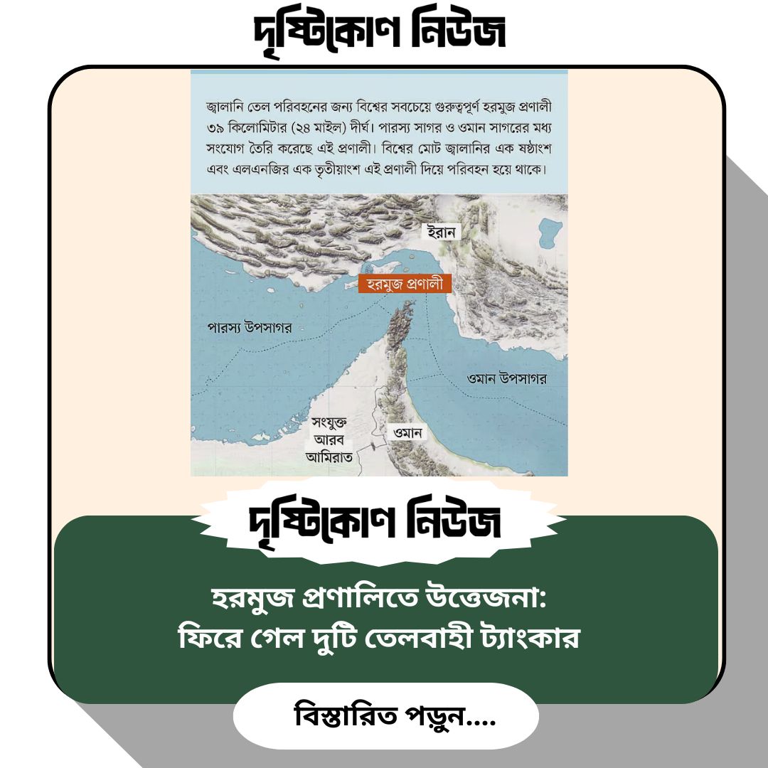 হরমুজ প্রণালিতে উত্তেজনা: ফিরে গেল দুটি তেলবাহী ট্যাংকার image