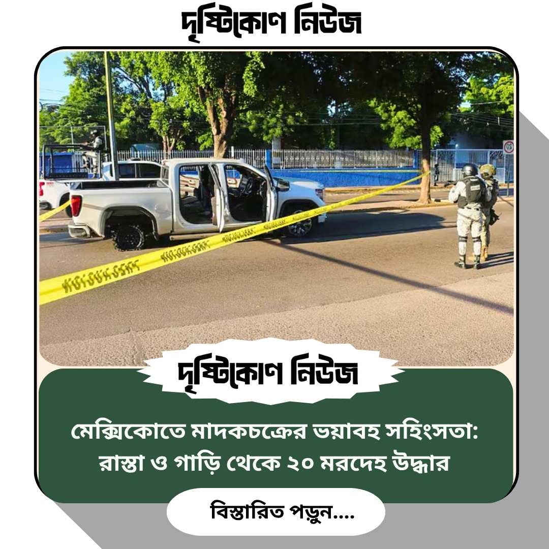 মেক্সিকোতে মাদকচক্রের ভয়াবহ সহিংসতা: রাস্তা ও গাড়ি থেকে ২০ মরদেহ উদ্ধার img