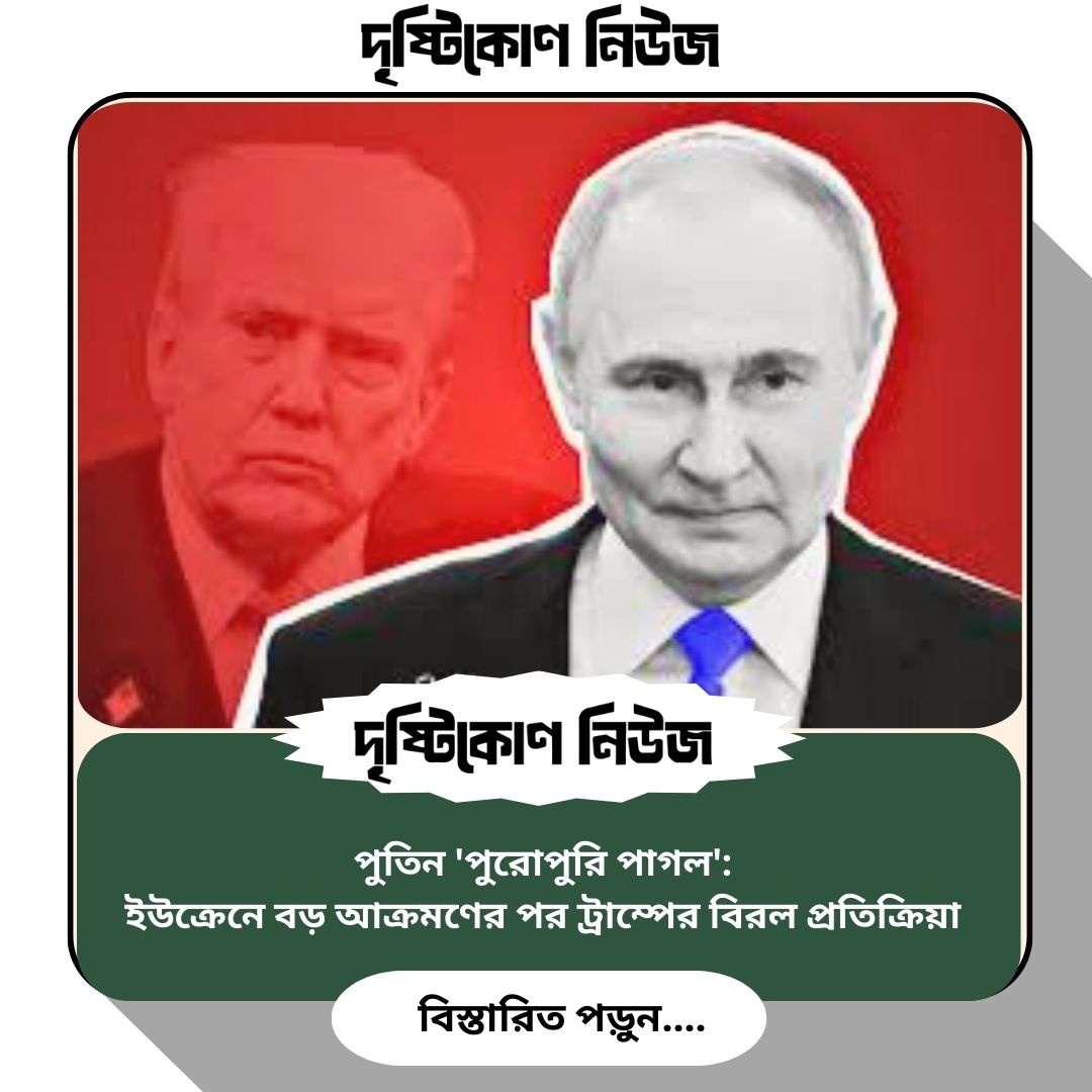 পুতিন 'পুরোপুরি পাগল': ইউক্রেনে বড় আক্রমণের পর ট্রাম্পের বিরল প্রতিক্রিয়া image
