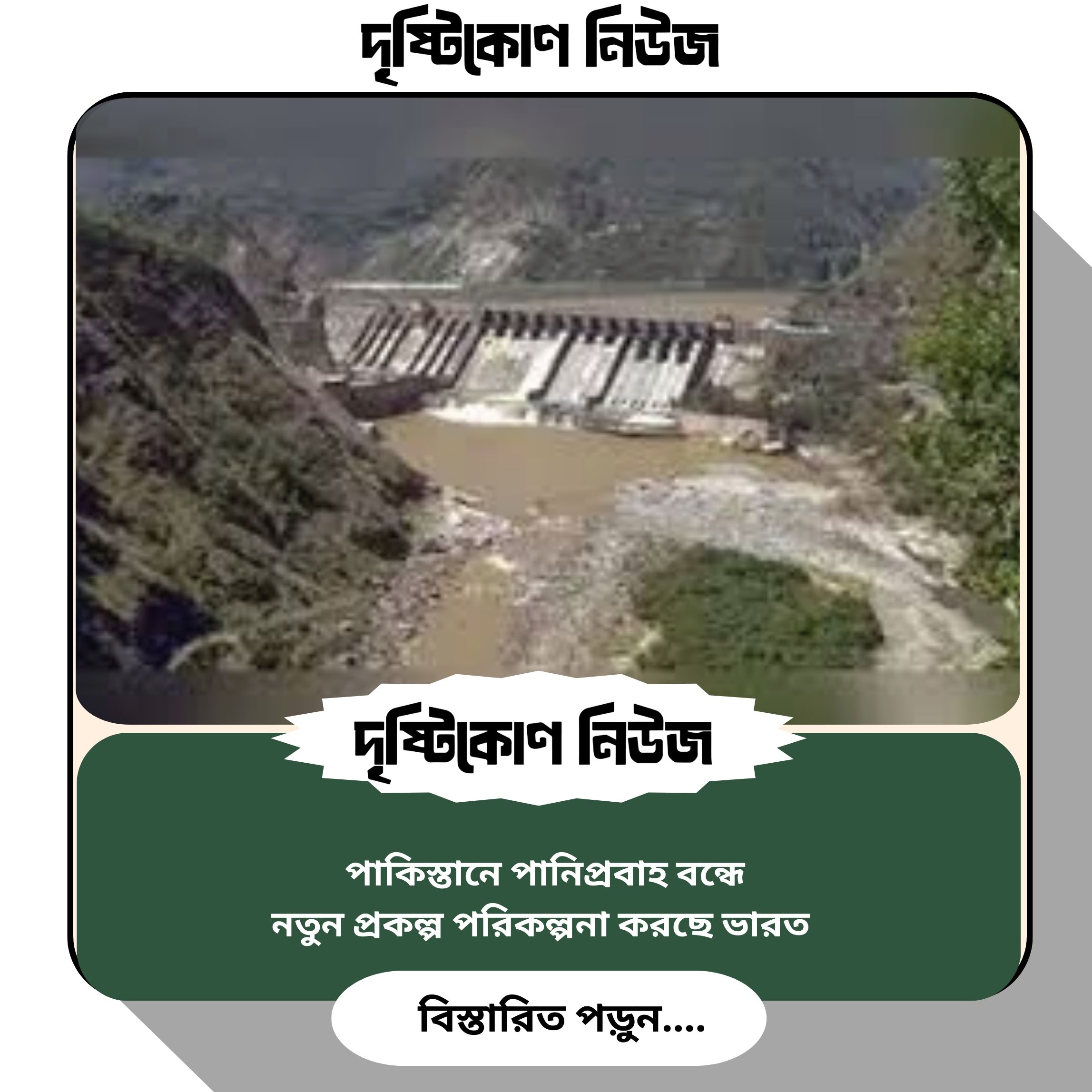 পাকিস্তানে পানিপ্রবাহ বন্ধে নতুন প্রকল্প পরিকল্পনা করছে ভারত img